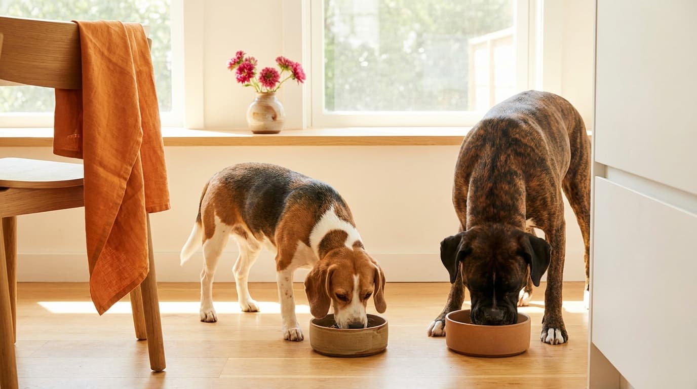 How to feed multiple dogs in one home