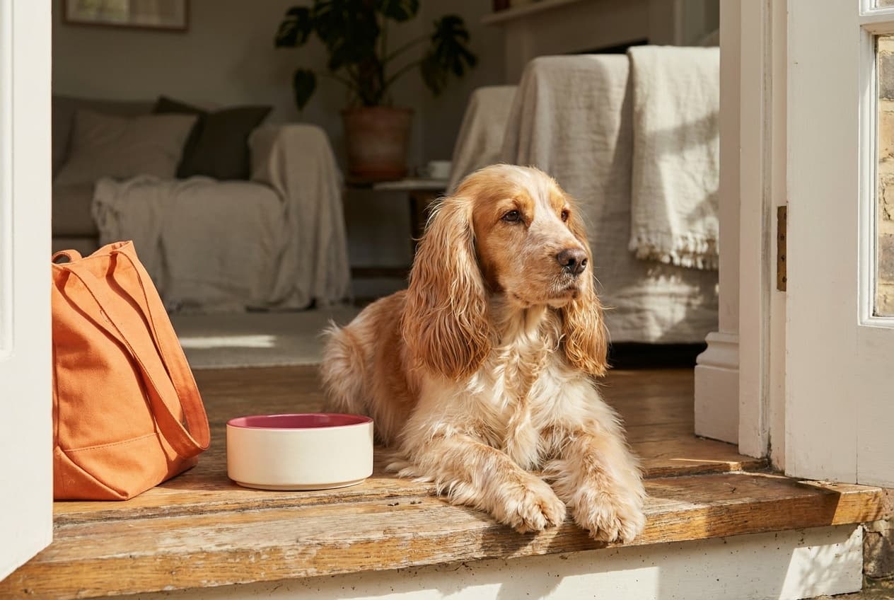 A English Cocker Spaniel relaxing at home