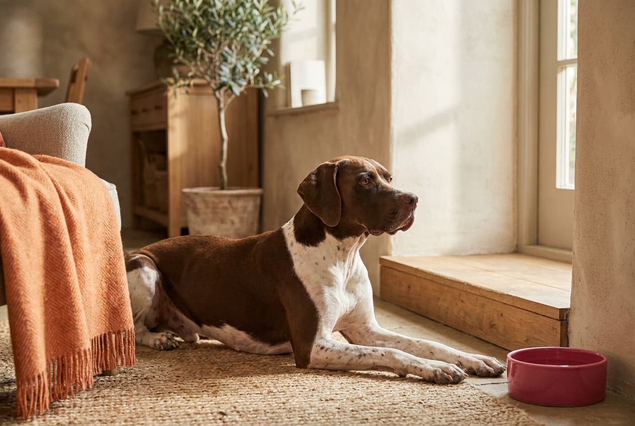 A Pointer relaxing at home