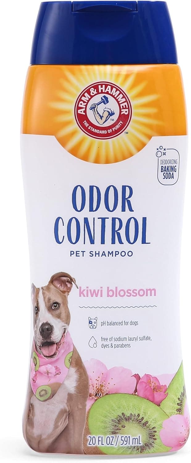 Arm & Hammer Deodorizing Dog Shampoo with Baking Soda, Tearless Formula, Kiwi Blossom Scent, 20 fl oz