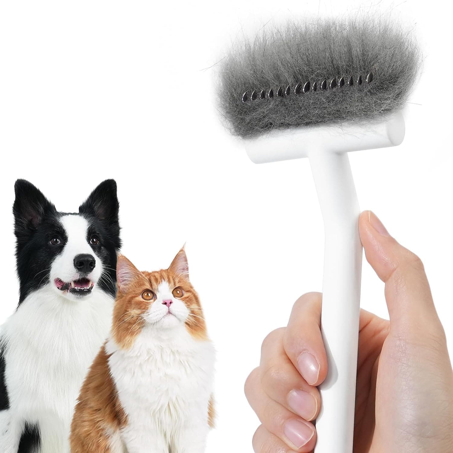 Aumuca Dog and Cat Deshedding Brush, Undercoat Rake and Dematting Comb for Long or Short Hair