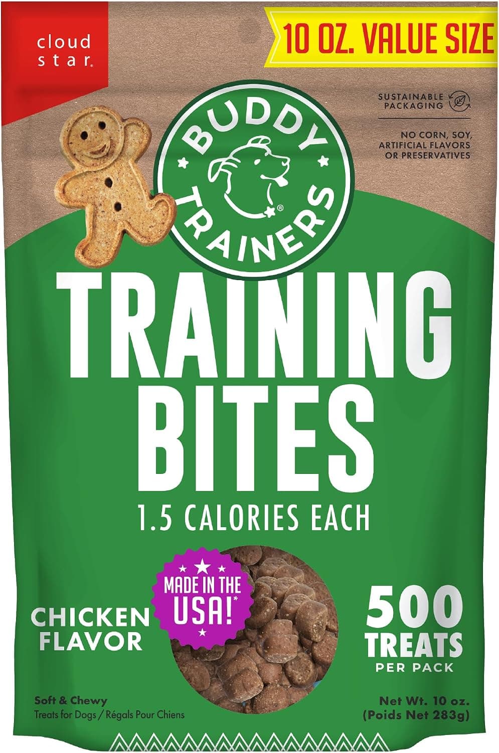 Buddy Biscuits Trainers Training Bites Soft & Chewy Dog Treats, Chicken, 10 oz