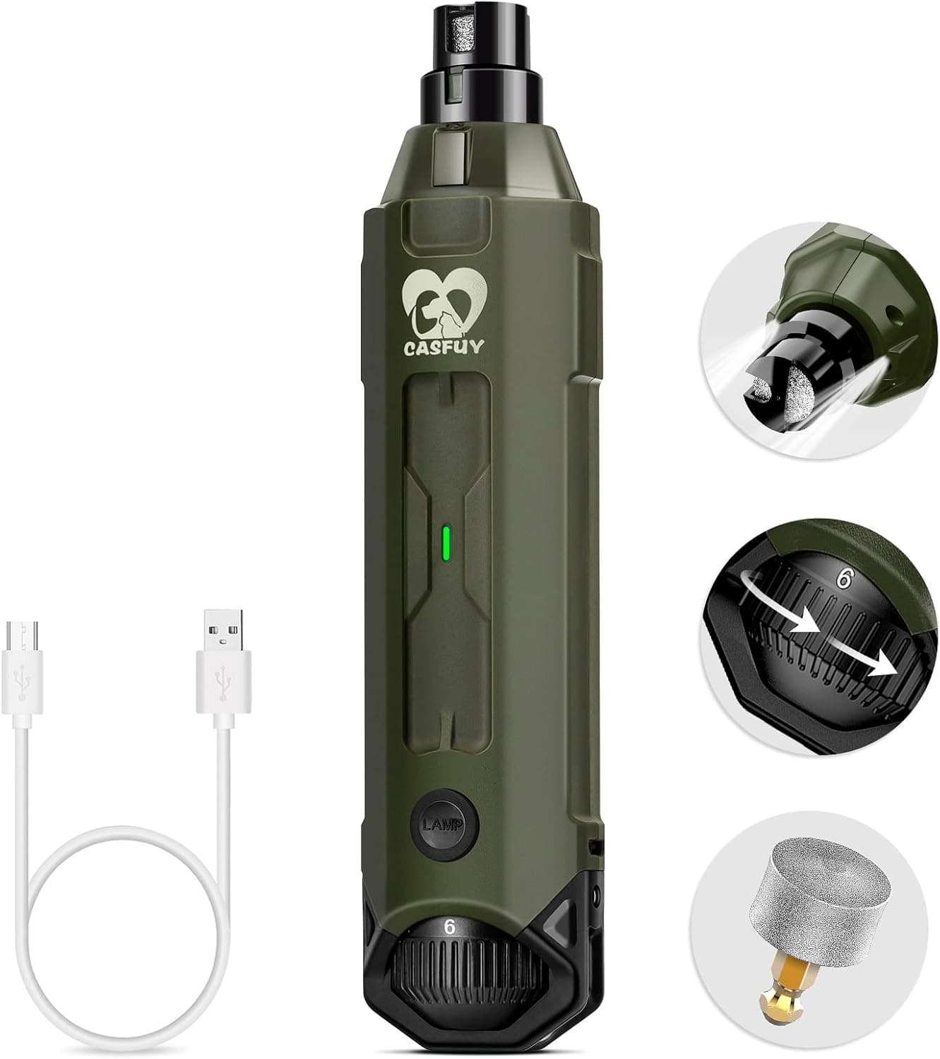 Casfuy 6-Speed Dog Nail Grinder