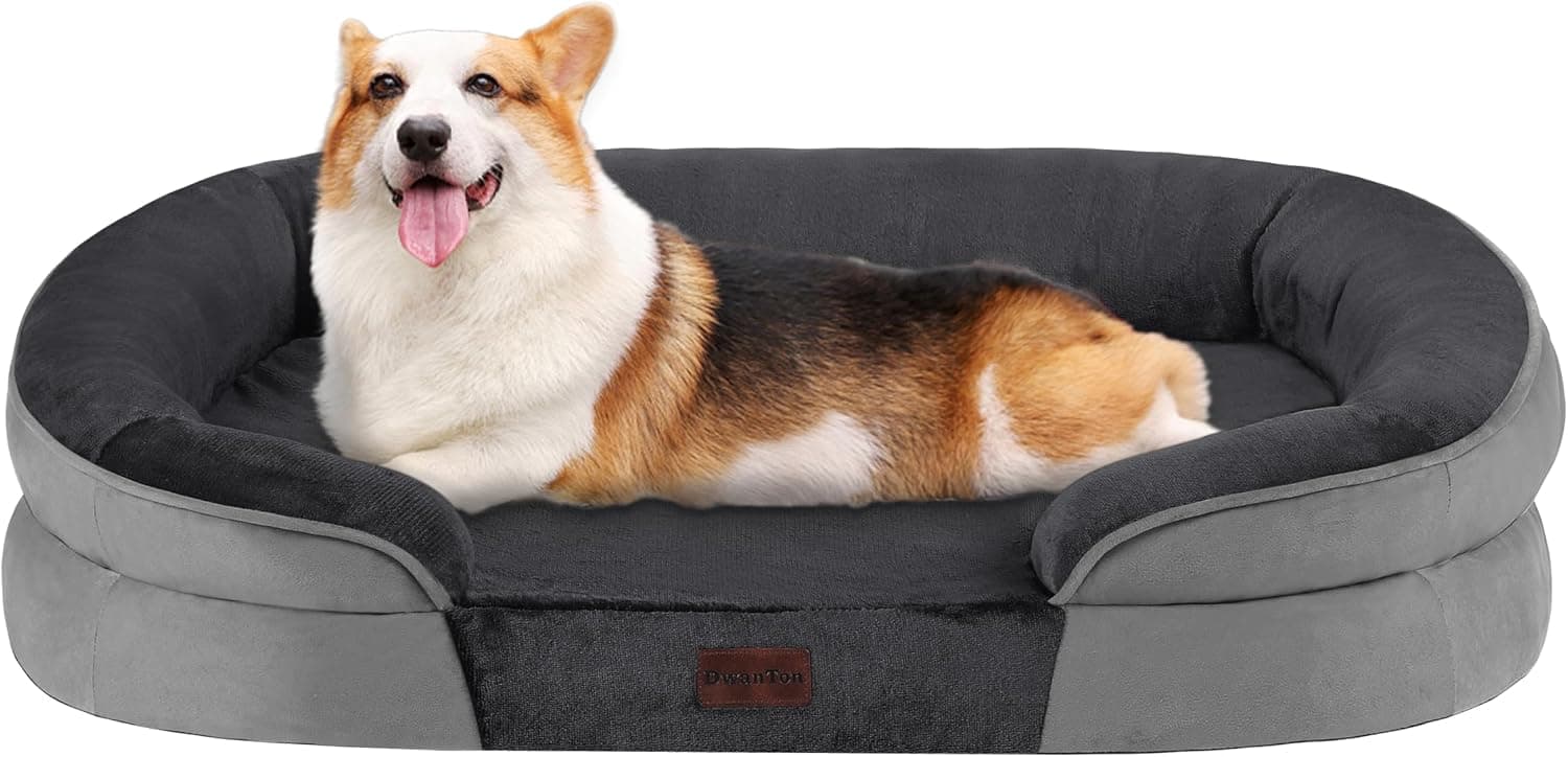 Dwanton Orthopedic Dog Bed with Gel Memory Foam