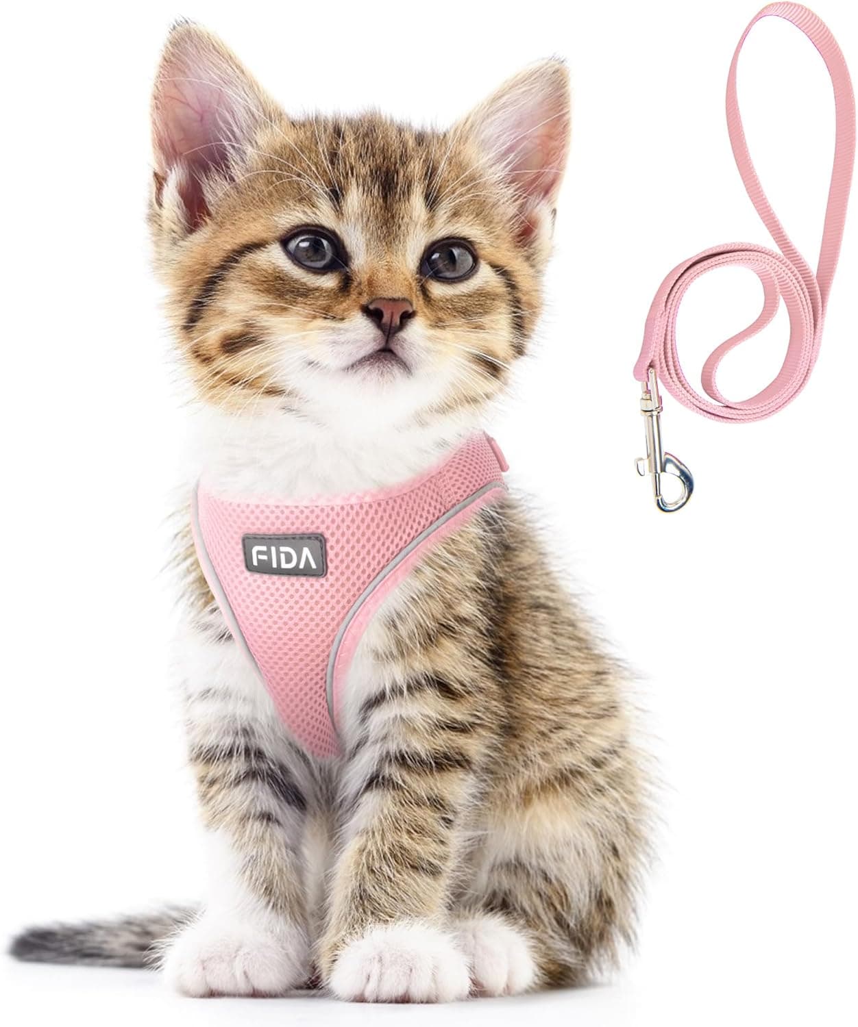 Fida Cat Harness and Leash Set, Escape Proof Kitten Harness with Breathable Soft Mesh, Step-in Design