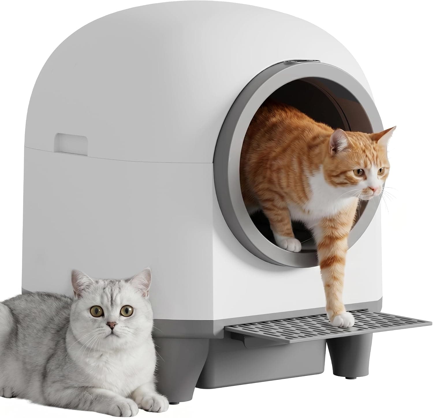 Greesum Enclosed Self-Cleaning Cat Litter Box, 90L XL, App Control with Anti-Pinch Sensors and Waste Drawer