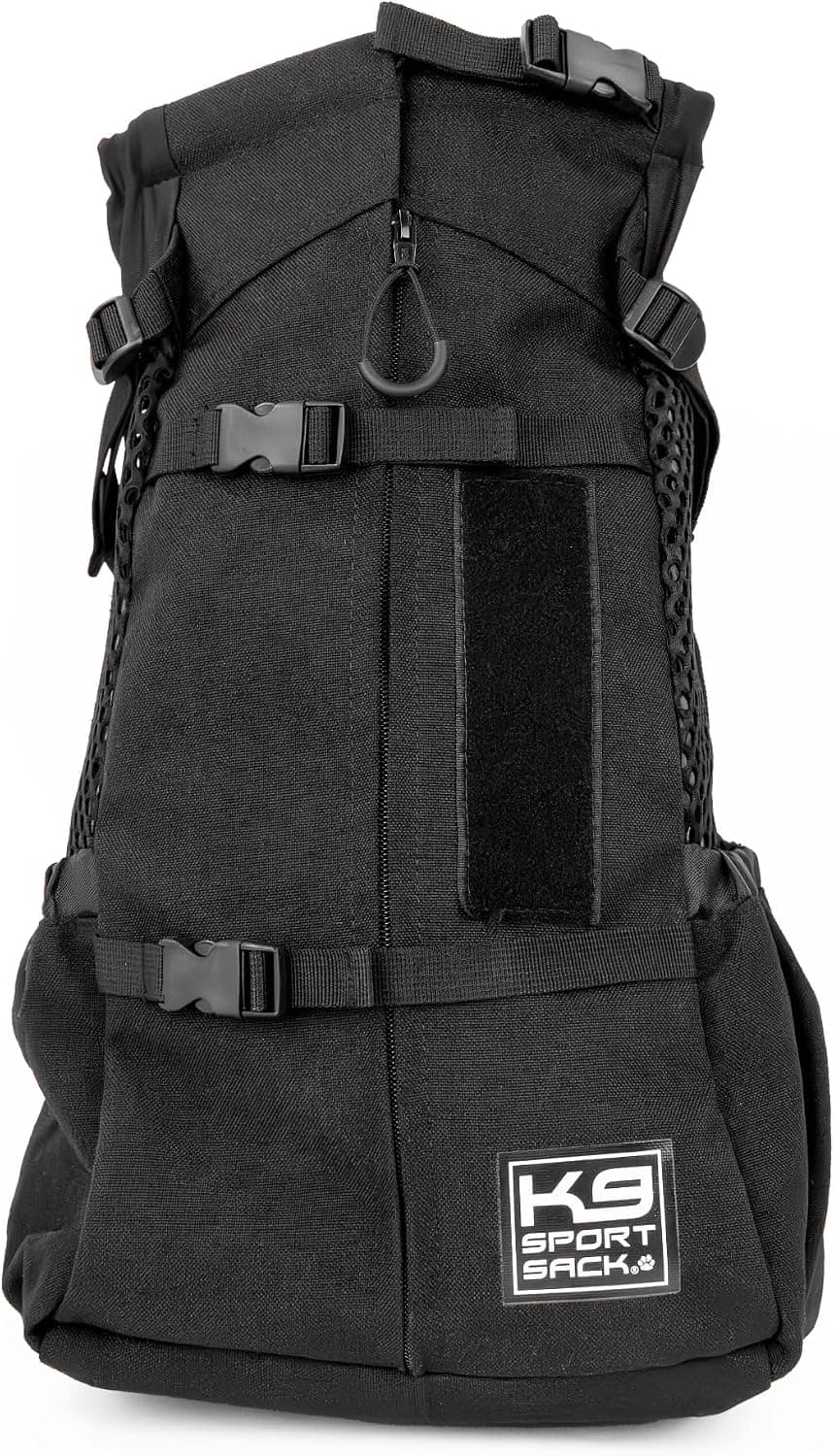 K9 Sport Sack Air 2 - Medium, Jet Black, Ideal for Dogs with 17-19" Back Length, Durable Breathable Backpack-Style Carrier for Walks, Hikes & Transit