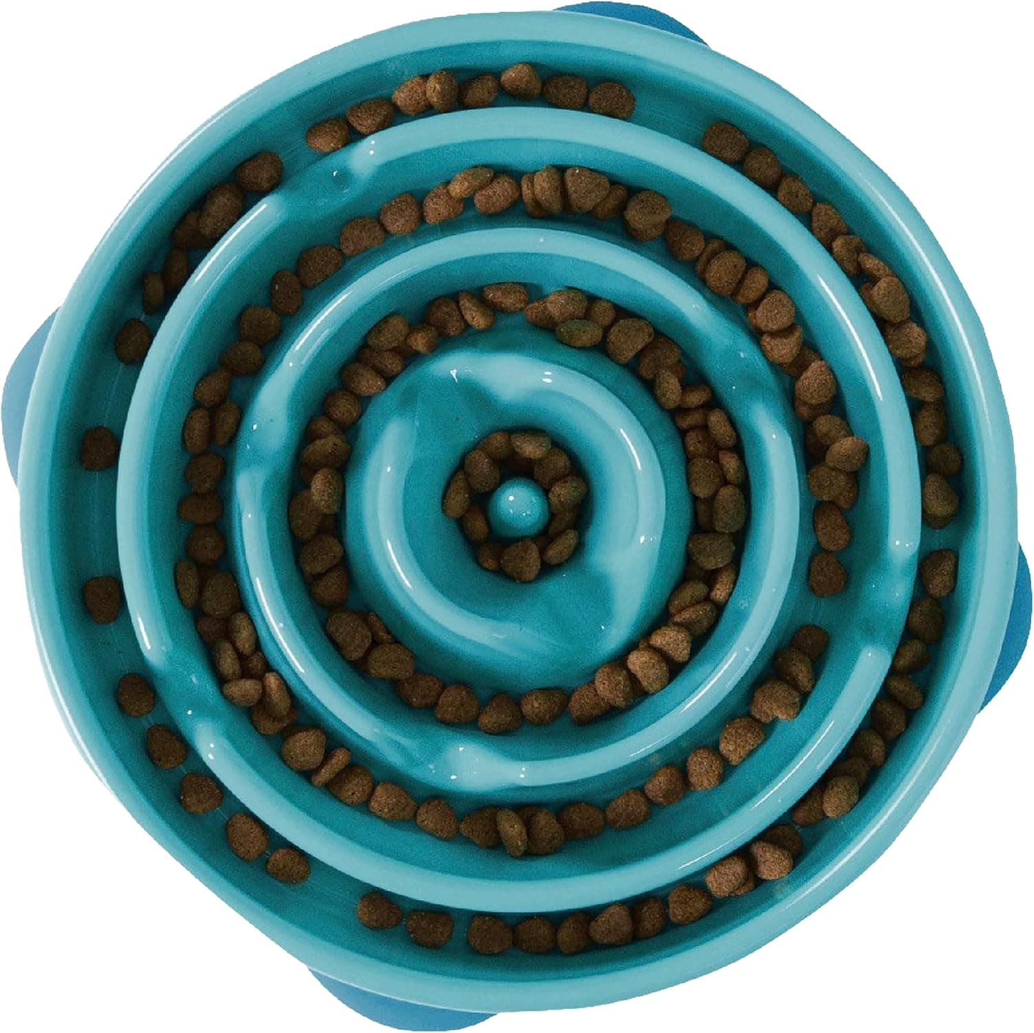 Outward Hound Fun Feeder Slo Bowl, Large 4-Cup Capacity, Non-Slip Slow Feeding Bowl