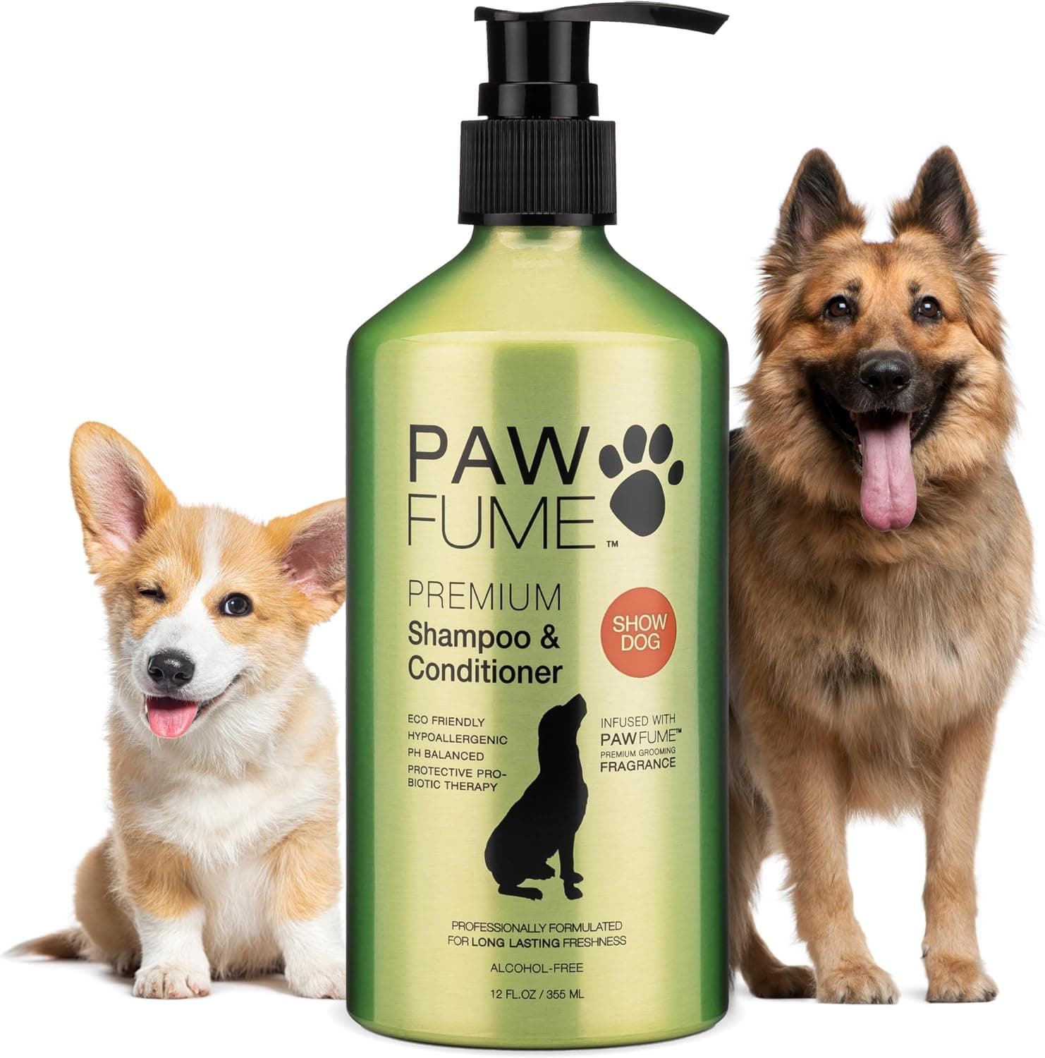 PAWFUME Deshedding Dog Shampoo and Conditioner, Probiotic Deep-Cleaning, pH-Balanced Formula