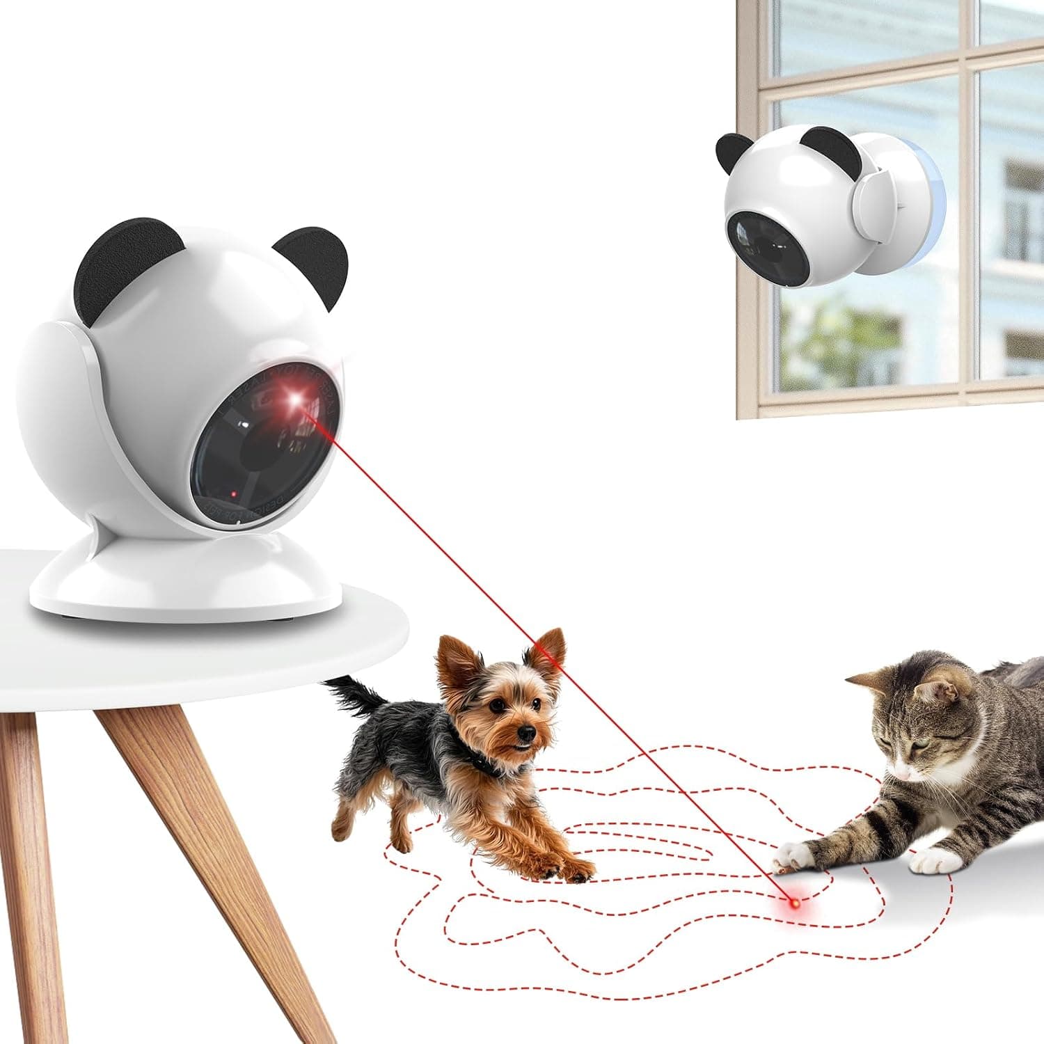 Saolife Laser Cat Toys for Indoor Cats, Truly Random Trajectory, Suction Cup Design, Quiet Run, Interactive Automatic Cat Toy
