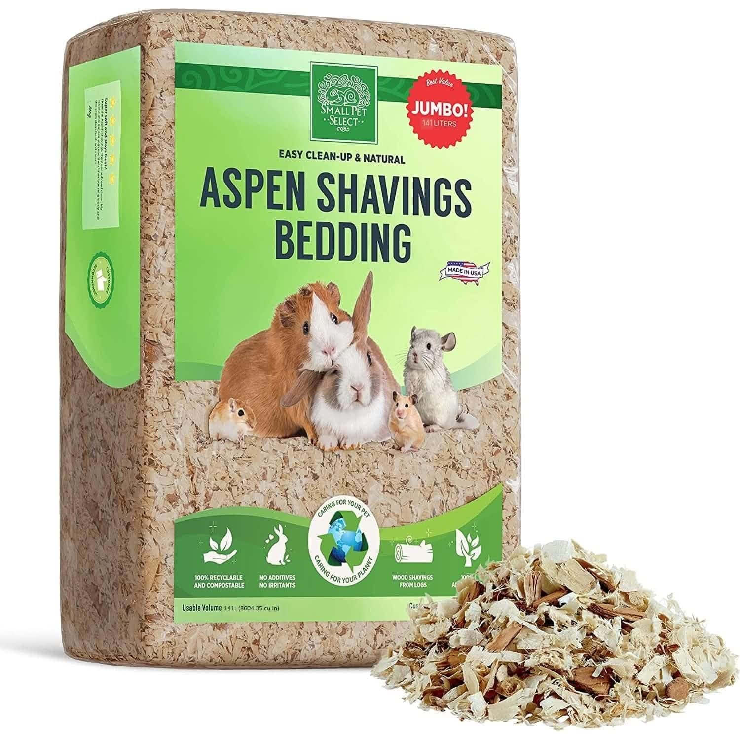Small Pet Select Aspen Shavings Bedding in the 141 liter package