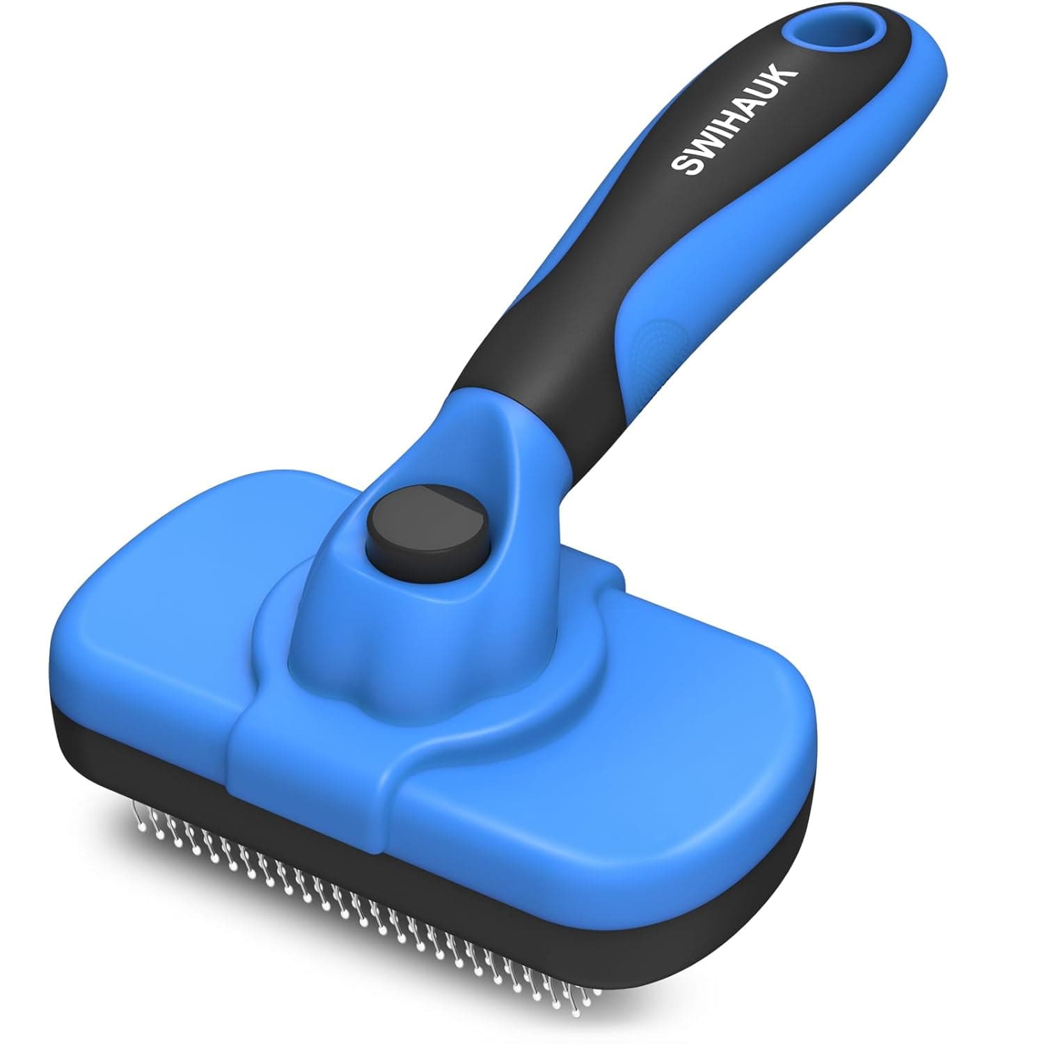Swihauk Self-Cleaning Slicker Brush for Cats and Dogs, Skin-Friendly Deshedding Grooming Tool