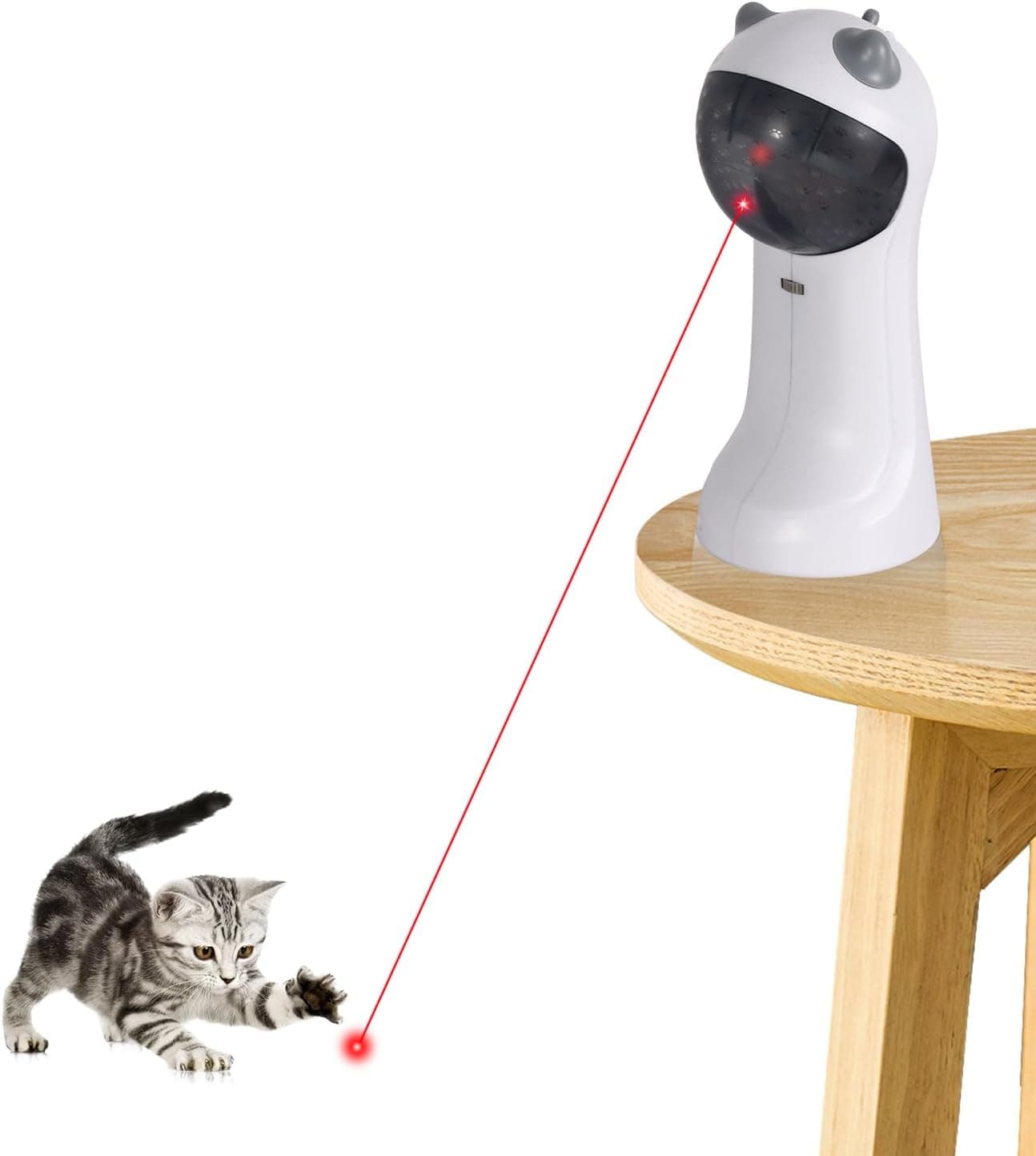 TBTeek Cat Toy, Automatic Motion-Activated, 5 Fun Patterns, 4 Speed Modes, Adjustable Light Angles, Random Rotating Trajectory, Rechargeable