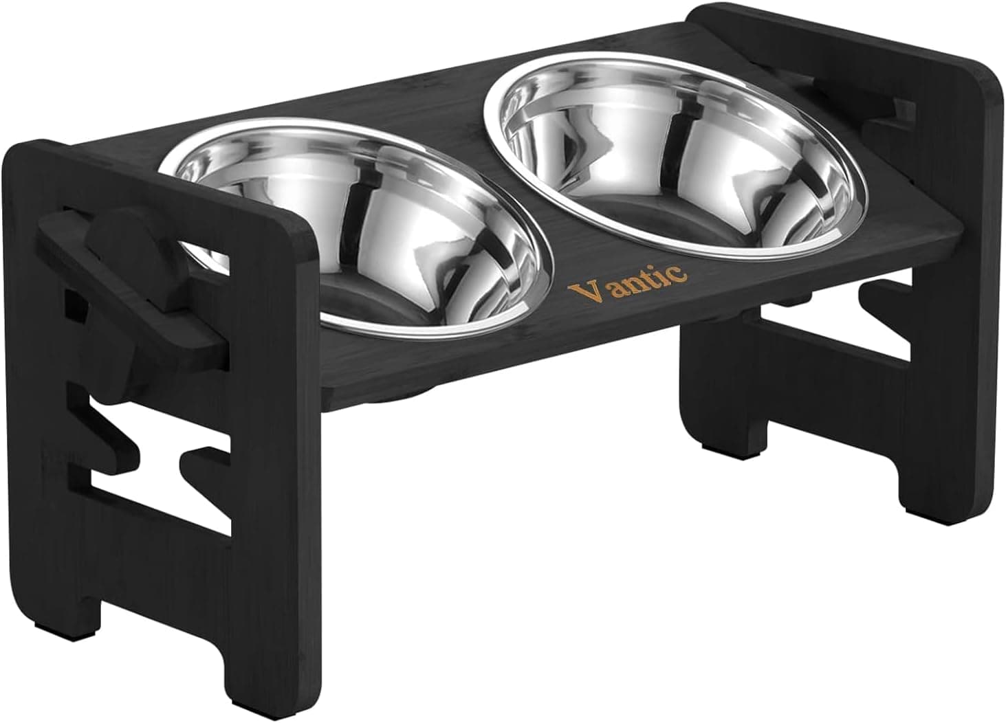 Vantic Elevated Bamboo Dog Bowl Stand
